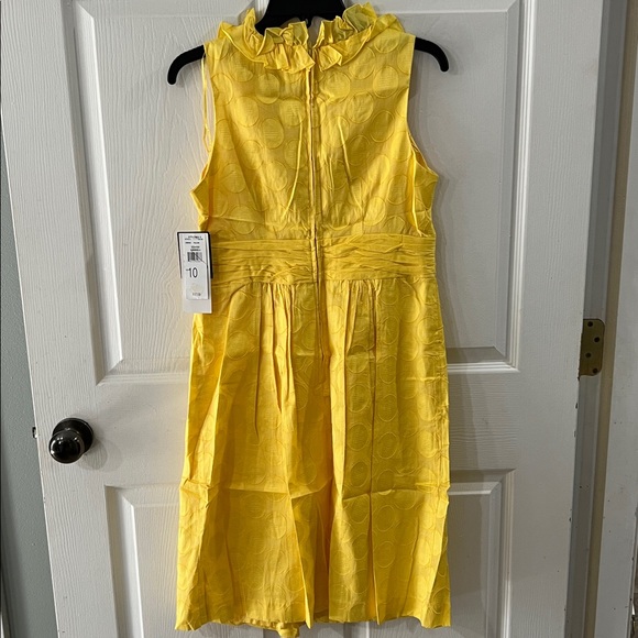 NWT-Studio One Yellow Ruffle Sleeveless Dress s10 - Picture 2 of 12